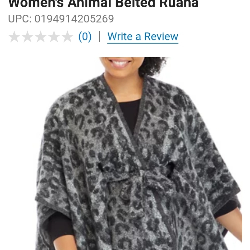 NWT ladies belted sweater ruana